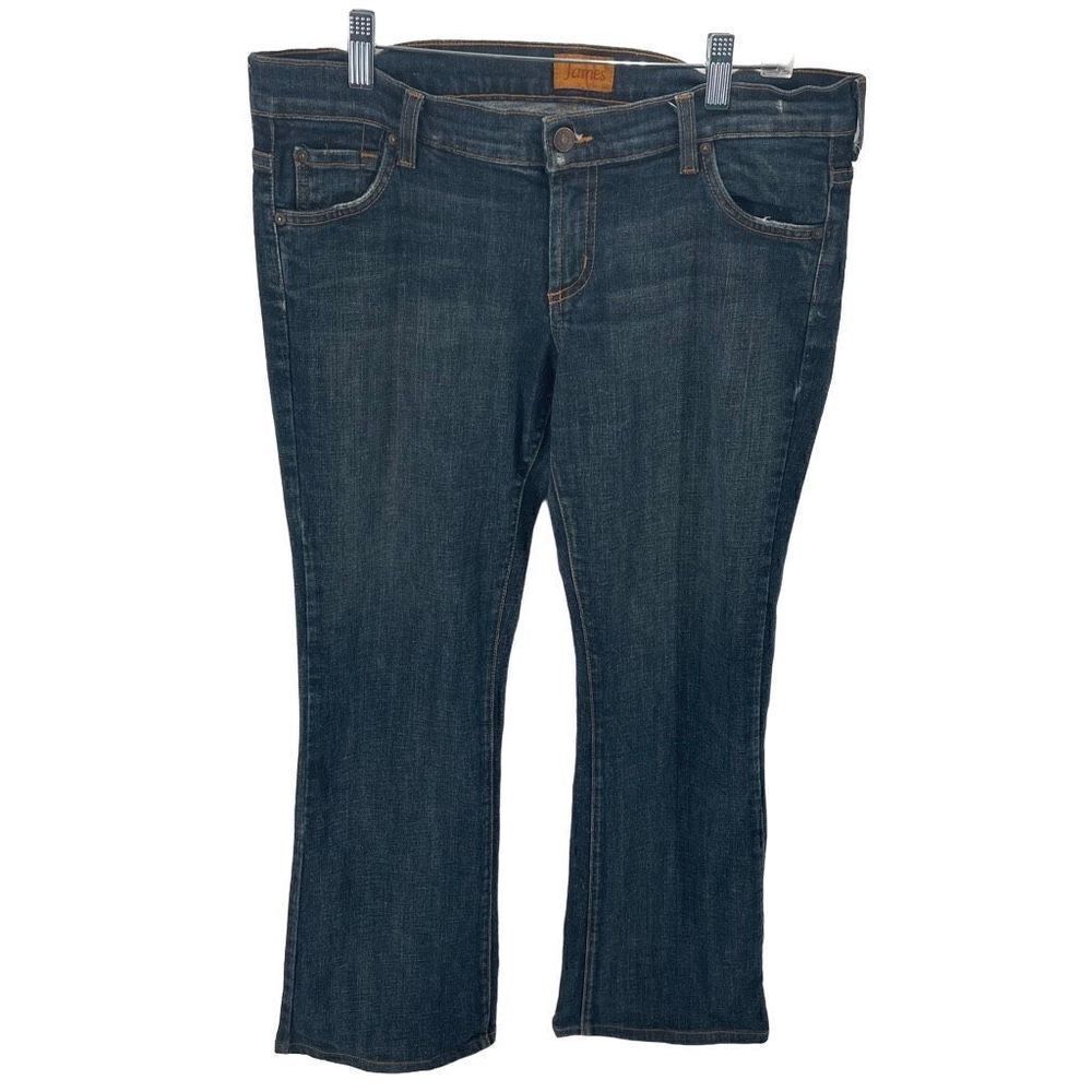 James Jeans Women's Dry Aged Bootcut Low Rise Dark Wash Denim Blue Size 32